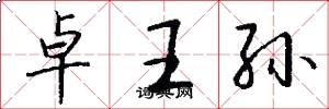 卓王孙怎么写好看