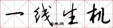 一线生机怎么写好看