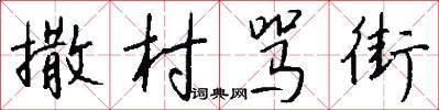 撒村骂街怎么写好看