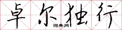 卓尔独行怎么写好看