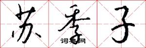苏季子怎么写好看