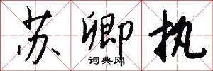 苏卿执怎么写好看