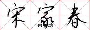 宋家春怎么写好看