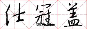 仕冠盖怎么写好看