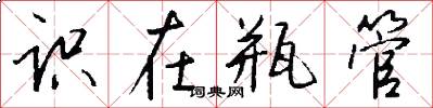 识在瓶管怎么写好看