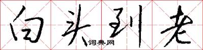 白头到老怎么写好看