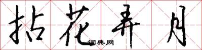 拈花弄月怎么写好看