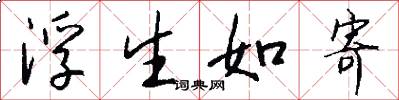浮生如寄怎么写好看