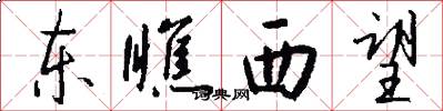 东瞧西望怎么写好看
