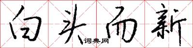 白头而新怎么写好看