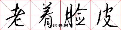 老着脸皮怎么写好看