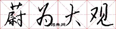 蔚为大观怎么写好看