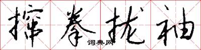撺拳拢袖怎么写好看
