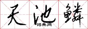 天池鳞怎么写好看
