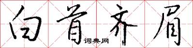白首齐眉怎么写好看