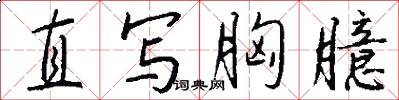 直写胸臆怎么写好看