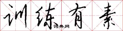 训练有素怎么写好看