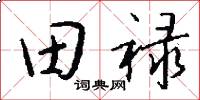 田禄怎么写好看