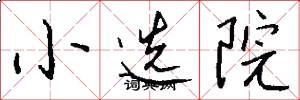 小选院怎么写好看