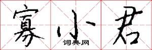 寡小君怎么写好看