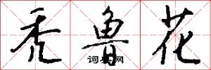 秃鲁花怎么写好看