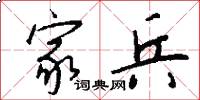 家兵怎么写好看