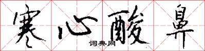 寒心酸鼻怎么写好看