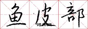 鱼皮部怎么写好看