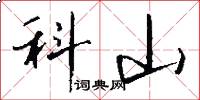 科山怎么写好看