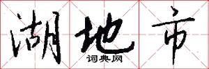 湖地市怎么写好看