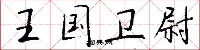 王国卫尉怎么写好看