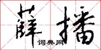 薛播怎么写好看