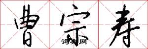 曹宗寿怎么写好看