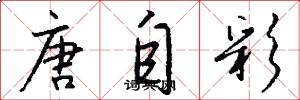 唐自彩怎么写好看