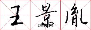 王景胤怎么写好看