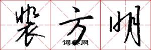 裴方明怎么写好看