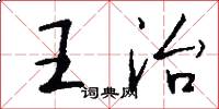 王治怎么写好看
