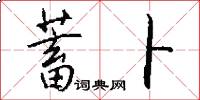 蓄卜怎么写好看