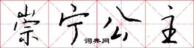 崇宁公主怎么写好看