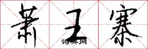 萧王寨怎么写好看