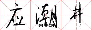 应潮井怎么写好看