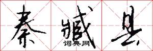 秦臧县怎么写好看