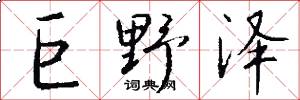 巨野泽怎么写好看