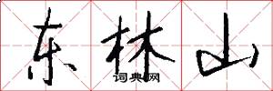 东林山怎么写好看