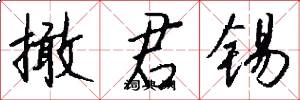 撖君锡怎么写好看