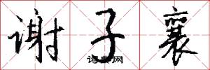 谢子襄怎么写好看
