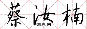 蔡汝楠怎么写好看