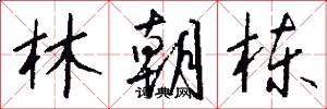 林朝栋怎么写好看