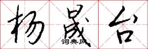 杨晟台怎么写好看