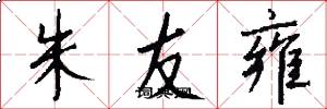 朱友雍怎么写好看